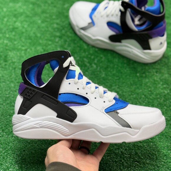 Nike Air Flight Huarache OG White Purple Mens Basketball FD0183-101 VNDS Sz 9